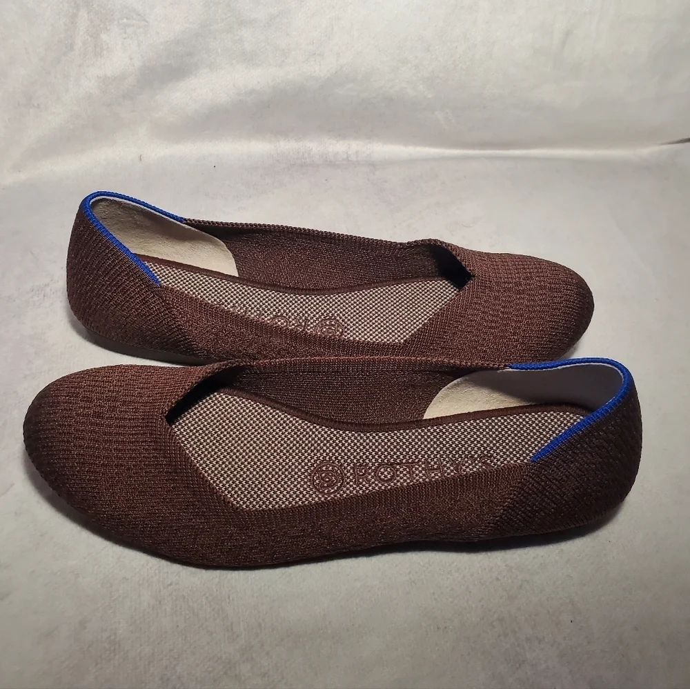 Rothy’s The Flat Women's Truffle Python Round Toe Ballet Brown Size 8